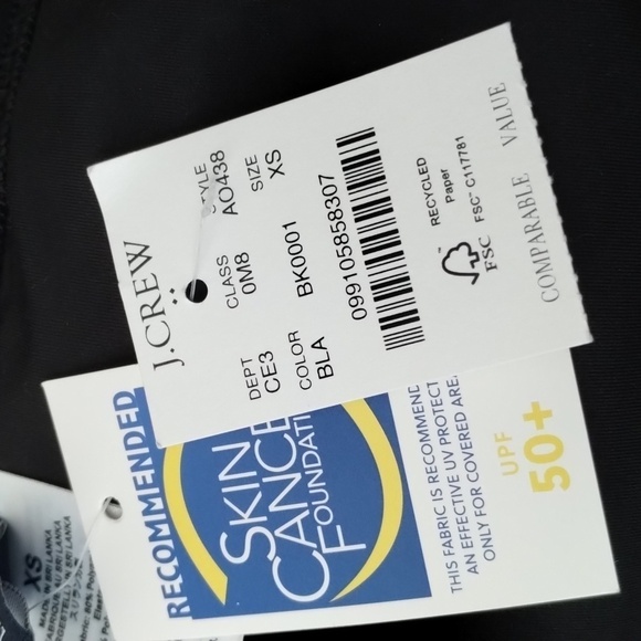 NWT J. Crew Ruched Bandeau black ruched one piece Sz XS - Picture 15 of 16